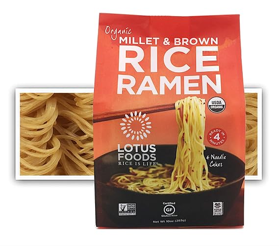 Lotus Foods Organic Sustainable Millet & Brown Rice Ramen, 6 Count