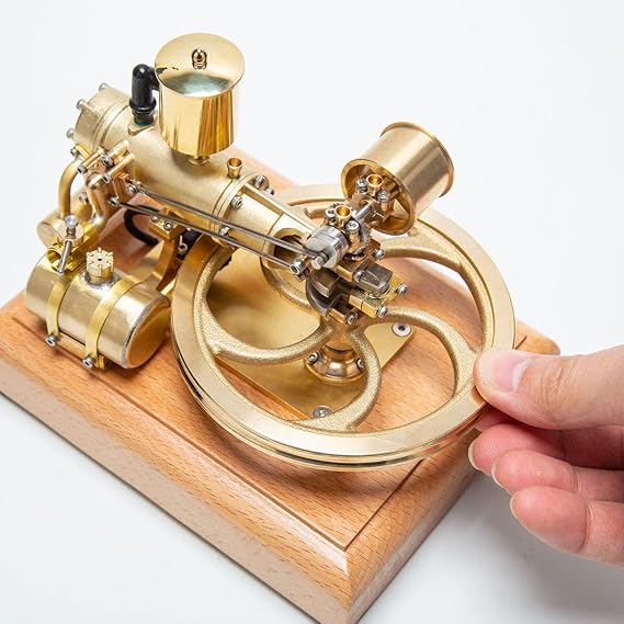 Mini Engine Model Kit That Works – 1.9CC Horizontal Single-Cylinder Four-Stroke Three-Wheeler Engine Model Collectible Mechanical for Hobbyists & Enthusiasts