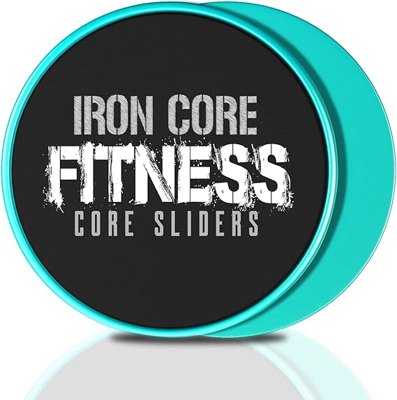 Iron Core Fitness 2 x Dual Sided Discs Core Sliders Ultimate Core Trainer- Gym Home Abdominal Total Body Workout Equipment