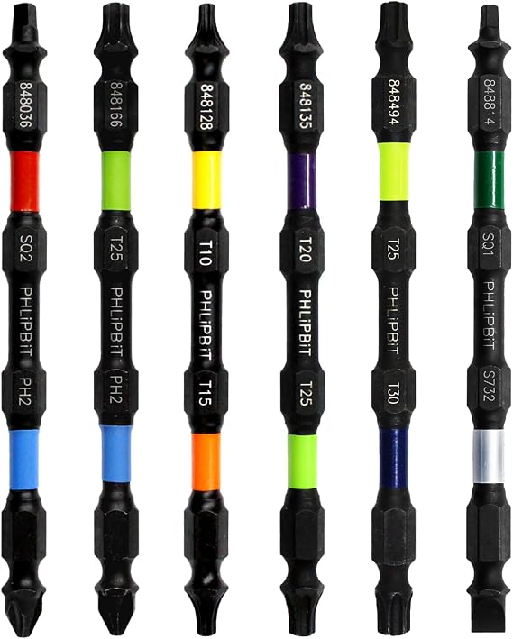 CUSTOM - PiK6+1 FREE IMPACT BIT, PiK Any 7 x 4 INCH, 14 DRIVE TIPS, Double End+Double Duty, USA-4PIK6+1, PH/SQ/TX/SL/HX/EC/PZ Combinations. Fits "ULT" MULTi Screwdriver