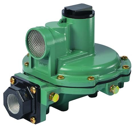 R622-DFF Propane 2nd Stage Regulator LP Gas Pressure Control for Tank, 9"-13" WC, 3/4" x 3/4" FNPT, 1,400,000 BTU, Residential Regulators