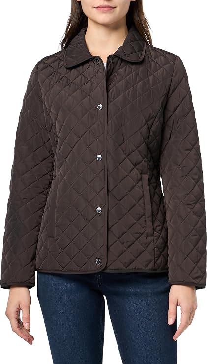 Calvin Klein Women's Diamond Quilted Jacket Lightweight Snap Button Coat With Pockets