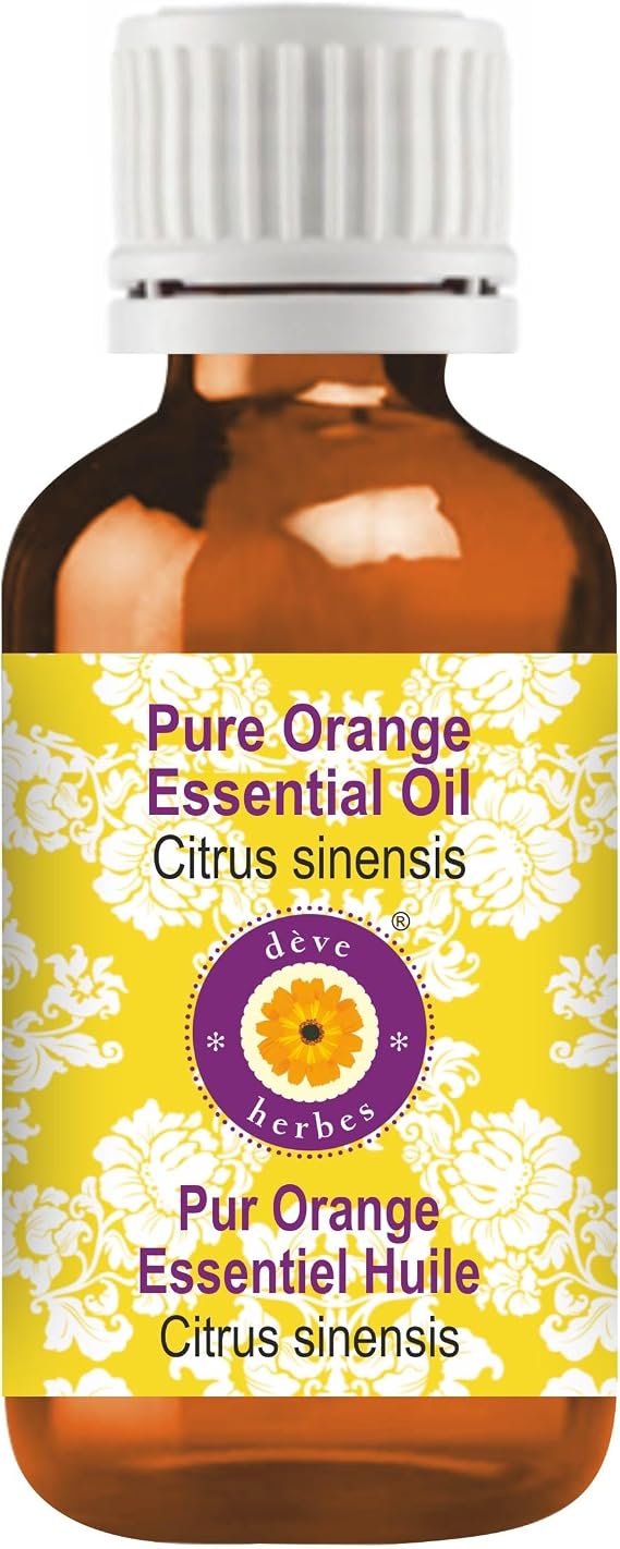 deve herbes Orange Essential Oil (Citrus sinensis) Pure | Non-Sticky | Non-Greasy | Lightweight | Men & Women | All Skin Types | Steam Distilled 15ml (0.5 oz)