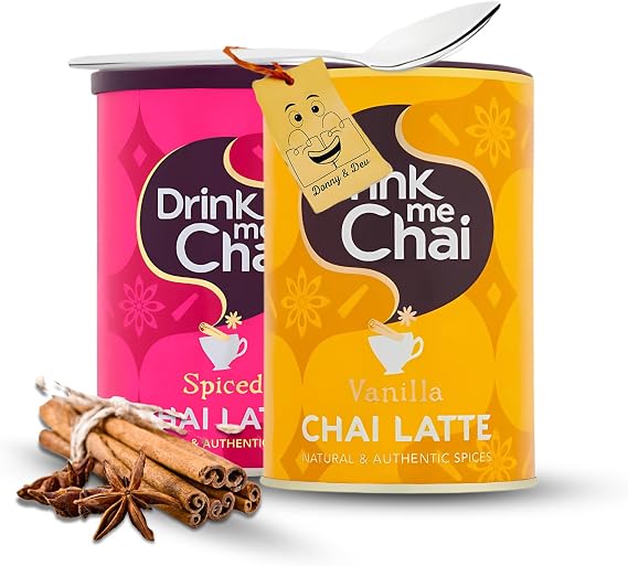 Chai Latte Bundle: 2x250g Drink Me Chai Latte, Spiced & Vanilla Chai Powder