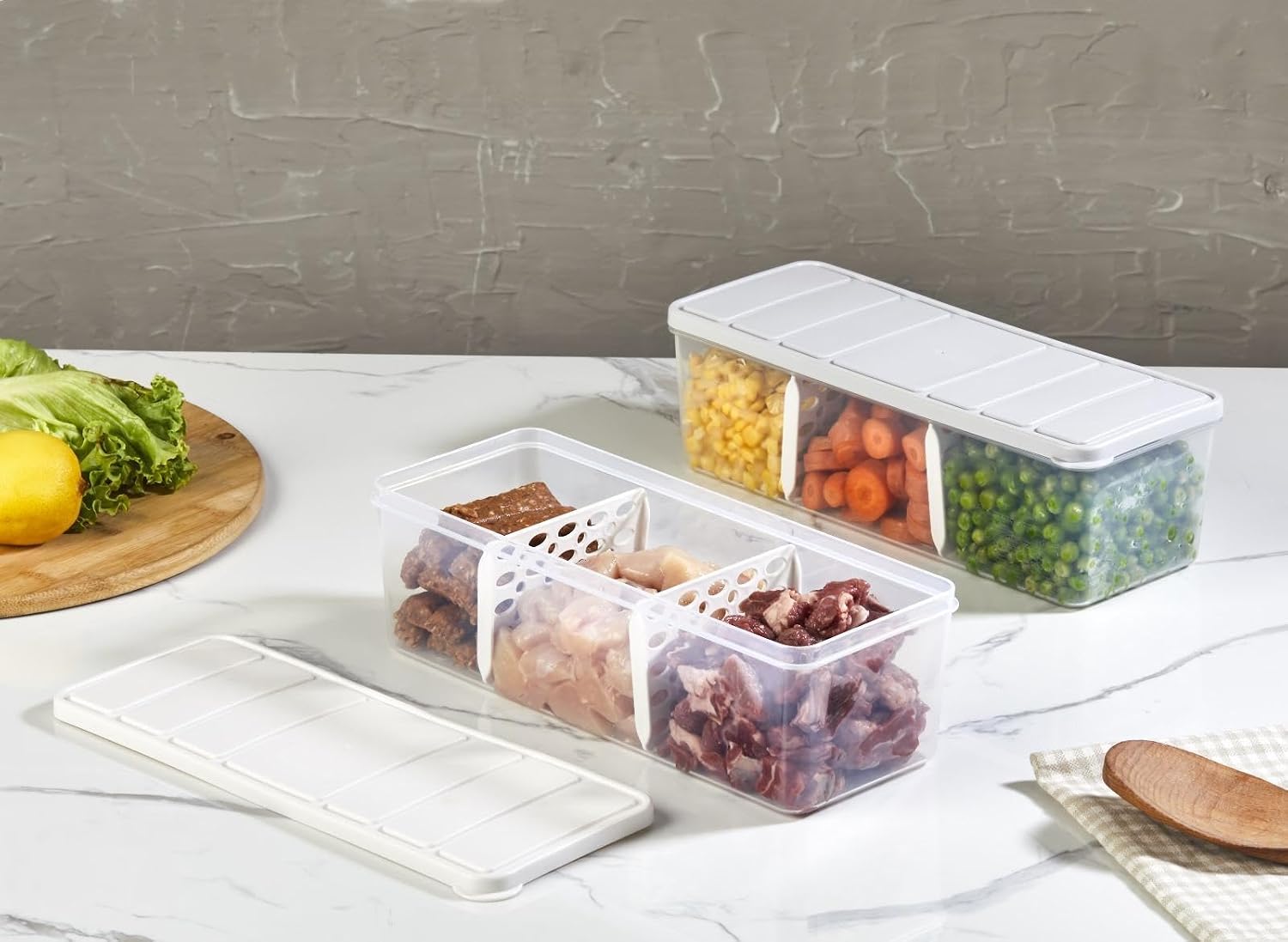Selka Home Bölmeli 6lı Nora Saklama Kabı 2 LT AÇIK GRİ