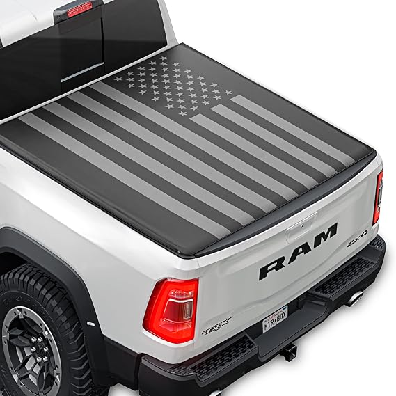 Flag Tonneau Cover Soft Tri-Fold Truck Tonneau Cover for Ram 1500 (Classic Body ONLY) (2002-2026) / Ram 2500 & 3500 (2003-2020) with 6.4 ft Bed, All-Weather Folding Truck Bed Cover (NO RAMBOX)