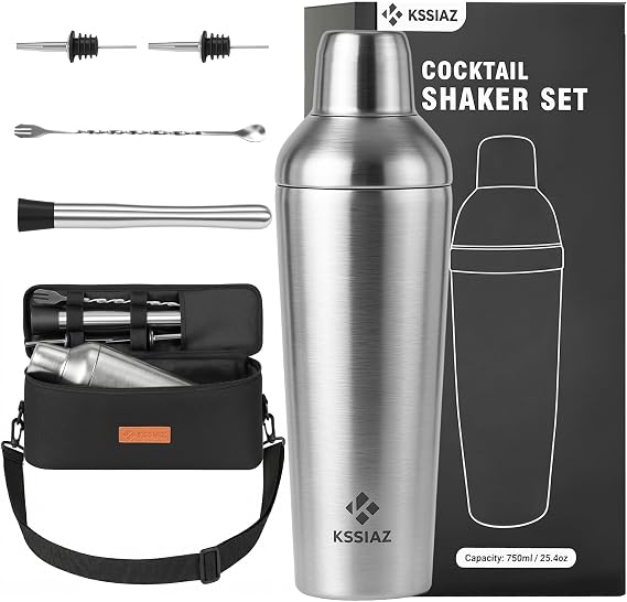 Cocktail Shaker Set, 25.4oz, Silver