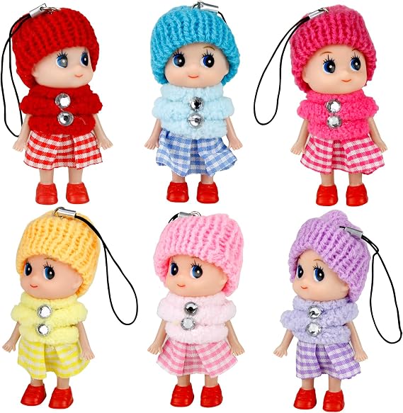 Sealive 6 PCS Small Dolls Girls - 3 Inch Fashion Dollhouse Dolls Princess - Mini Doll Surprise Gift For Kids- Little Dolls Decoration Accessories Wearing Miniature Clothes & Shoes Outfit Toys For Girl