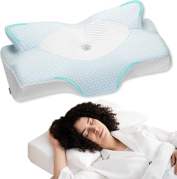 Elviros Memory Foam Cervical Neck Support Pillow for Sleeping