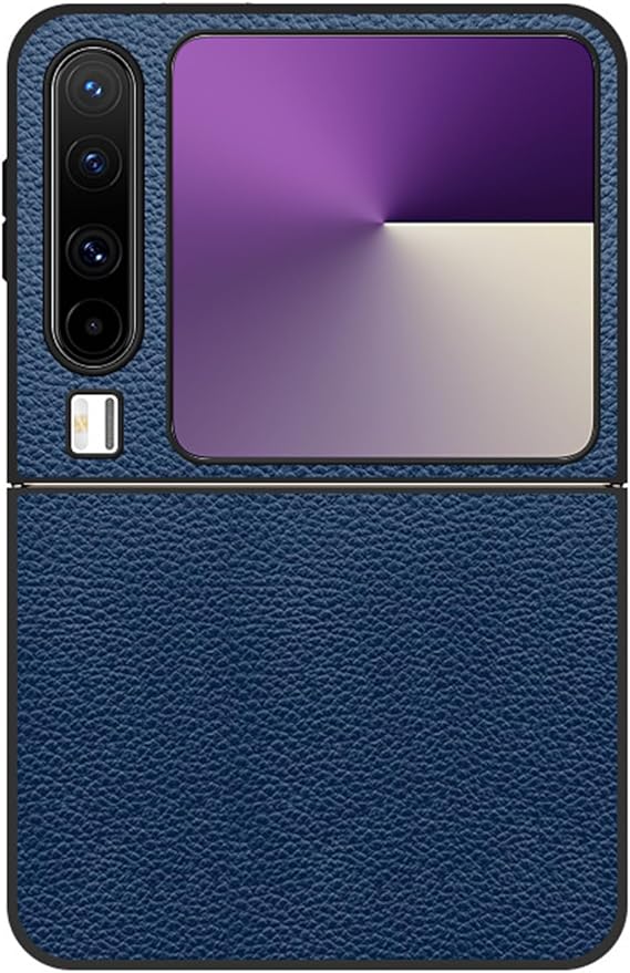 Case for Huawei Pura X, Leather Shockproof Cover with Screen Protector, Slim Business Lychee Texture Anti-Scratch Case,Blue,Pura X