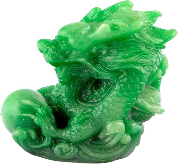 Feng Shui Import Chinese Green Wood Dragon Statue