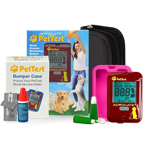 PetTest Pet Glucose Monitor Kit and Pink Bumper Case