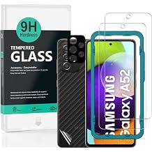 Ibywind 2 Pack Screen Protector For Samsung Galaxy A52 5G/4G/A52S,9H Hardness Tempered Glass,With 1Pc Camera Lens Protector,Easy to Install