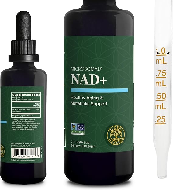 NAD+ Liquid Supplement- Sublingual NAD Drops, Liposomal NAD (2 Oz)