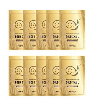 PRETTYSKIN Premium Essential Sheet Mask Gold Snail 23g-Intense Mositure, Lasting Hydration Pack of 10