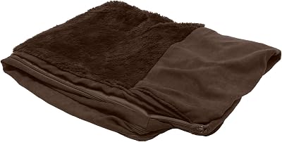 Furhaven Replacement Dog Bed Cover Plush & Suede Sofa-Style, Machine Washable - Espresso, Large