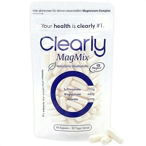 Clearly Magnesium Mix - Combination of L-Threonate Bisglycinate & Taurate 30 Magnesium Capsules 200 mg