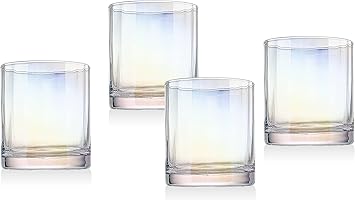 Godinger DOF Glasses, Glass Cups, Beverage Glasses, Drinking Glass, Barware & Drinkware, Set of 4, Monterey Optic