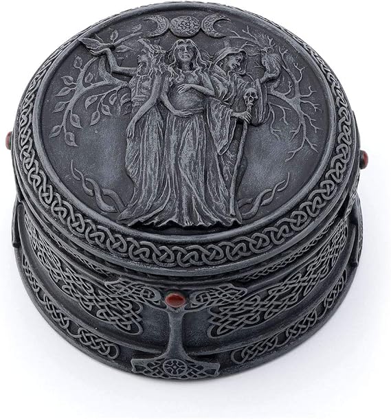Veronese Design Celtic Triple Goddess Maiden Mother Crone Trinket Box