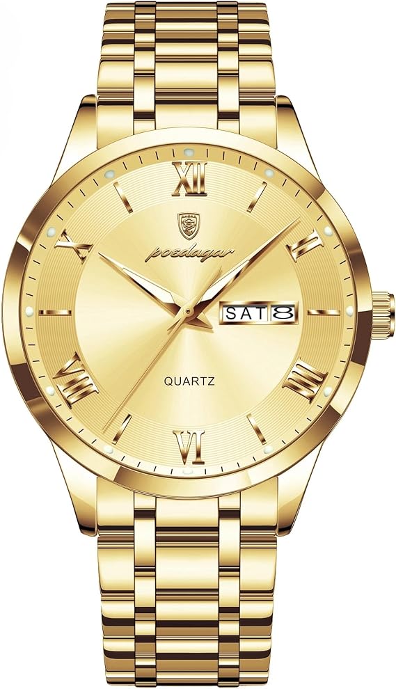 Poedagar Luxury Fashion Men Watches Waterproof Luminous Date Week Men Watch Sport Stainless Steel Quartz Men Watch