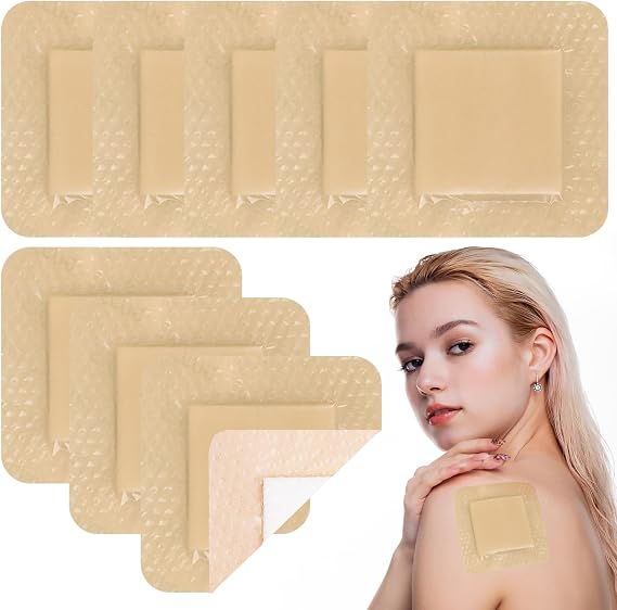 8 Pcs Silicone Foam Dressing,7.5x7.5 cm Waterproof Dressings for Wounds Comfortable and Breathable,Suitable for Most Wounds