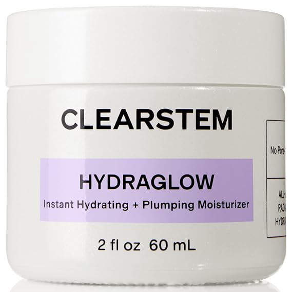 CLEARSTEM - HYDRAGLOW Stem Cell Moisturizer - Bakuchiol + Squalene - Youthful Skin Face Moisturizer - All Skin Types - Facial Skin Care Products - Gluten Free, Cruelty Free - 2 fl oz / 60ml