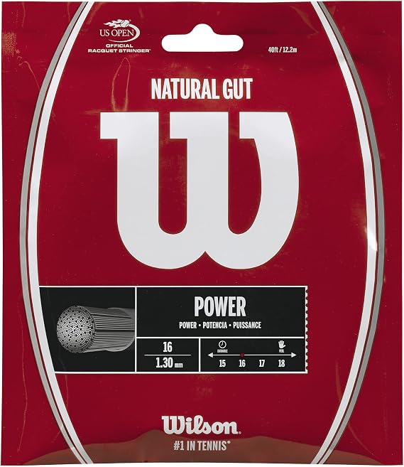 WILSON Natural Gut Tennis String - Set, White