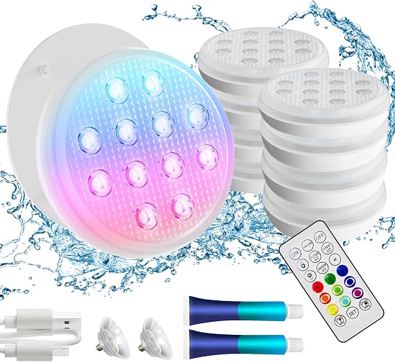 BOXPSII Pool Lights 8 Pack, for Inground Pool, Above Ground Pools