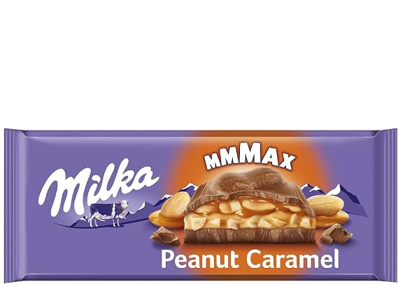 Milka Milk Chocolate with Peanut & Caramel Filling, Large Bar 276g