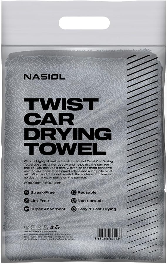 Nasiol Vehicle Drying Towel 60X90 cm, 600 gsm