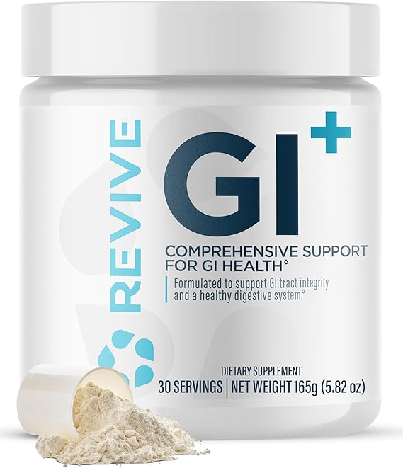 Revive MD Digestive Health Supplement, GI Plus 30 Servings - Supports Gut Health for Women & Men - Promotes Regularity & Bowel Function - Gut Health Supplements Powder for Gut Lining - Gluten-Free