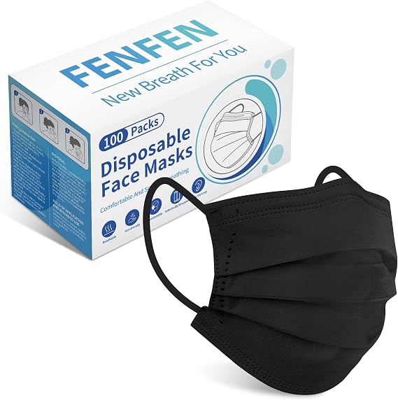 Disposable Face Mask For Adults - Travel Essentials, 100 Pack Individually Wrapped, 4 Ply Protection,Safety Masks Disposable