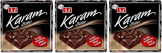 Eti Karam%45 Kakaolu Bitter Çikolata 60 g 3lü paket