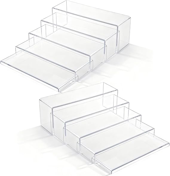 Aminigram Acrylic Display Risers, 2 Set-10 Pack Large Clear Stand Rack