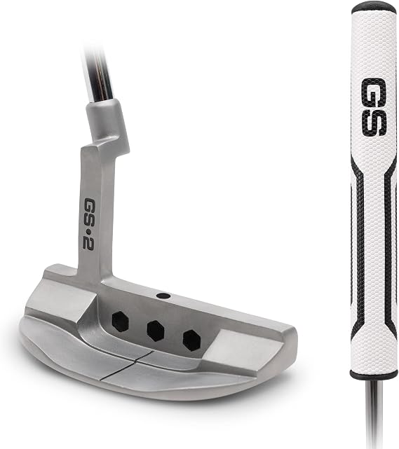 GoSports GS2 Tour Golf Putter Choose Oversized Grip or Traditional Grip - 34 Right-Handed Mallet Putter with Milled Face