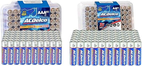 ACDelco 120-Count AAA and AA Batteries | Maximum Power Super Alkaline Battery | 10-Year Shelf Life