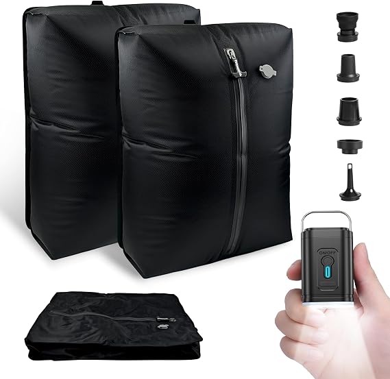 Travel Vacuum Bags with Pump 33L(21.65x15.75x5.91") Large Size IP67 Reusable Space Saver Compression Packing Storage Organizer Cube for Luggage CarryOn Suitcases & Backpack (2 Bag- BLACK)