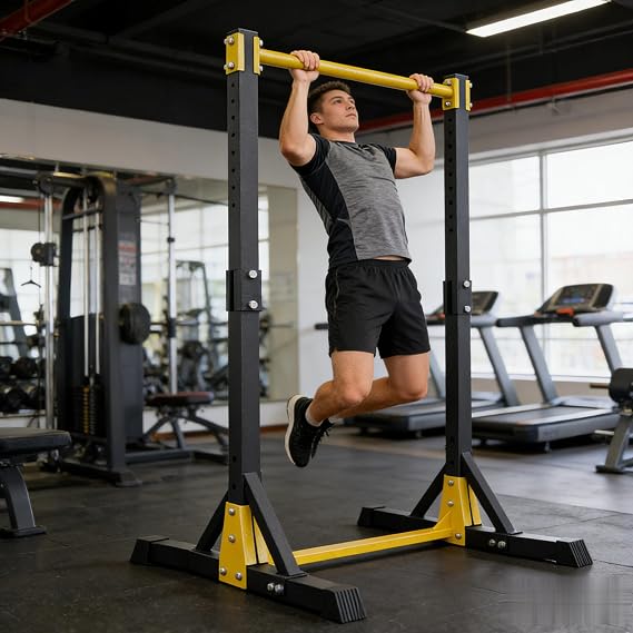 Pull Up Bar Station Free Standing, Pull Up Tower with 11 Adjustable Height Levels, Pull Up and Dip Station for Home Gym, Calisthenics Equipment with Dip Bars, Indoor Outdoor Use