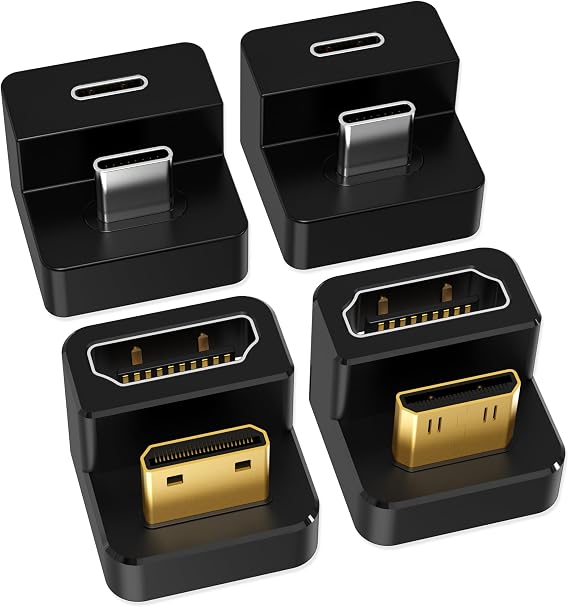 AGVEE 180 Degree USB-C to C Adapter & U-Shaped Mini HDMI to HDMI Converter