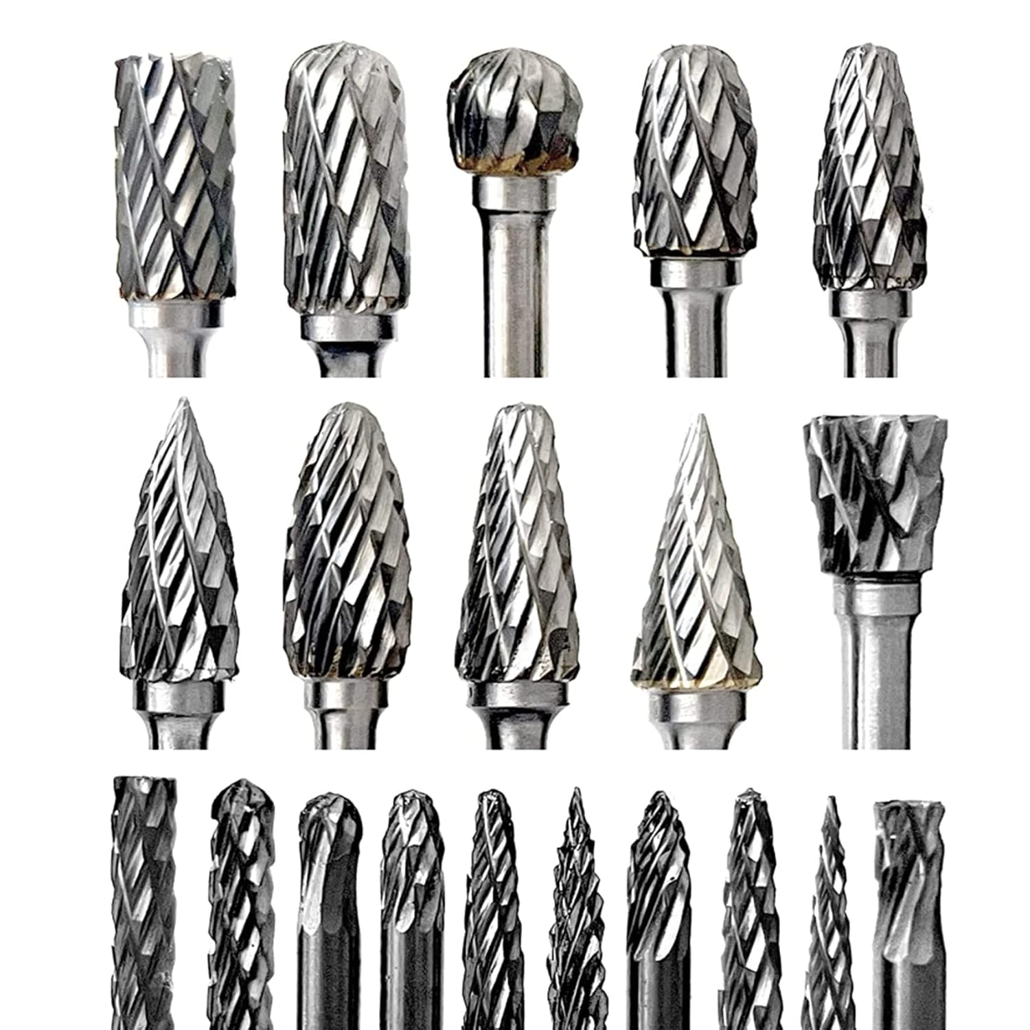 20PCS 18Inch Carving Bits for Wood Shank Double Cut Compatible with Dremel Drill Dit Sets Accessories