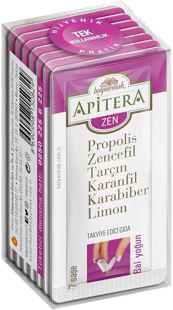 Apitera Zen 7 g x 7 Adet (Zencefil, Propolis, Tarçın, Karanfil, Karabiber, Limon, Bal)