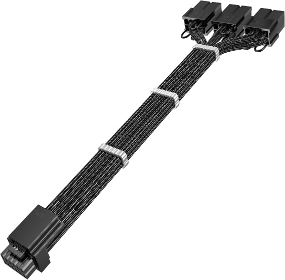 AsiaHorse PCIE 5.0 PC Extension Cable Sleeved Cable - Black