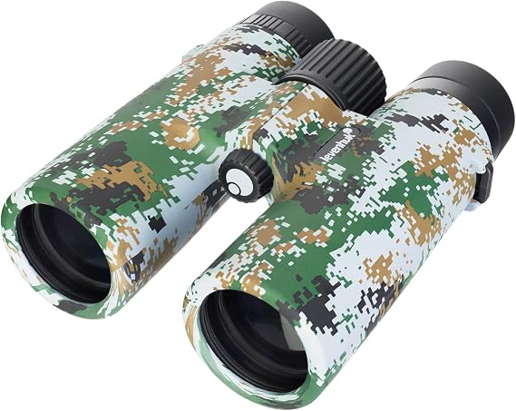 Levenhuk Camo Dots 10x42 Powerful Water Resistant Binoculars with Lattice and Telemetric Scale for Easy Distance Measurement
