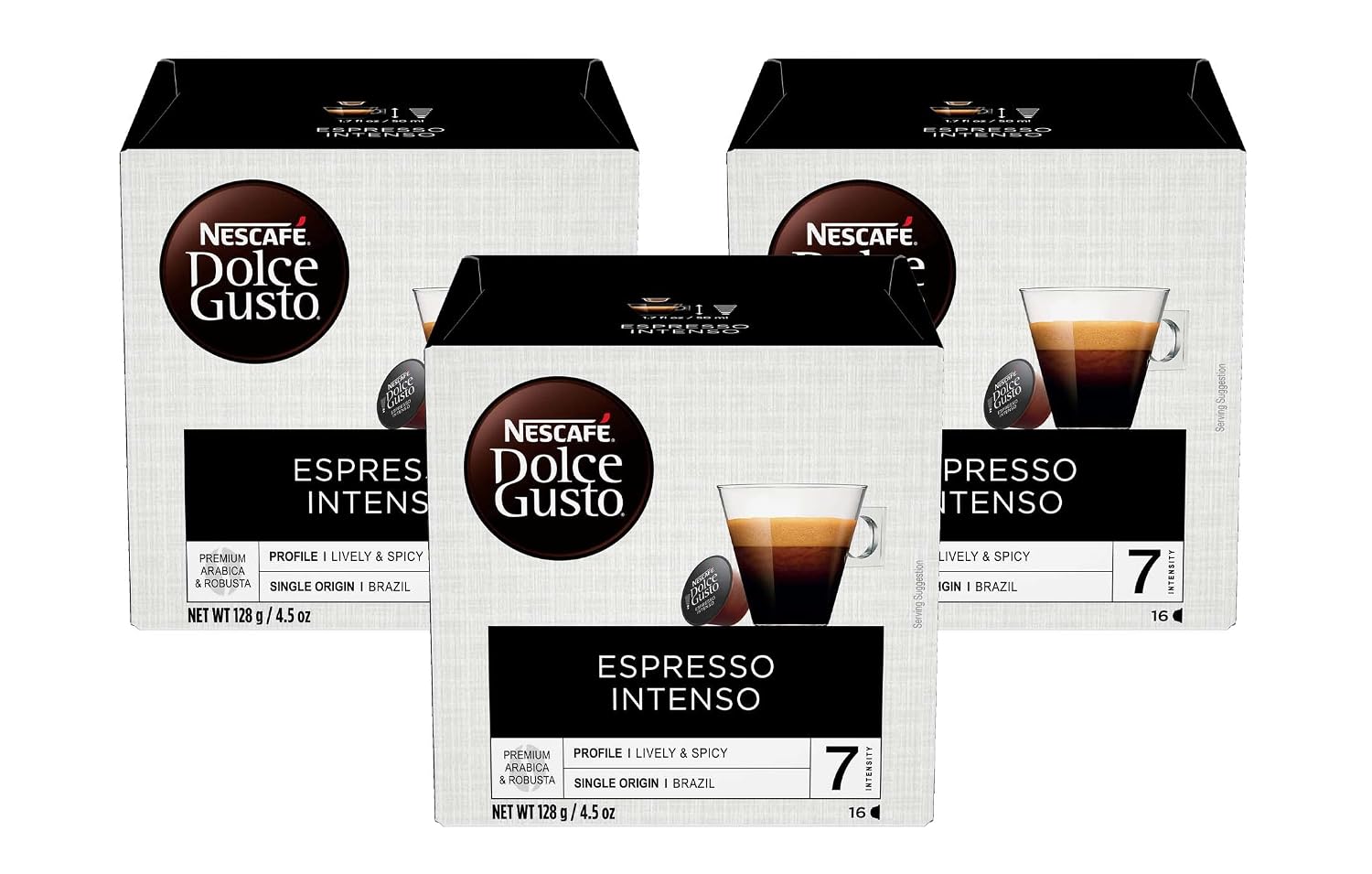Nescafe Dolce Gusto Coffee Pods, Espresso Intenso, 16 Count Pack of 3