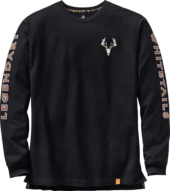 Legendary Whitetails Mens Long Sleeve T-Shirt 100% Cotton Preshrunk Tee