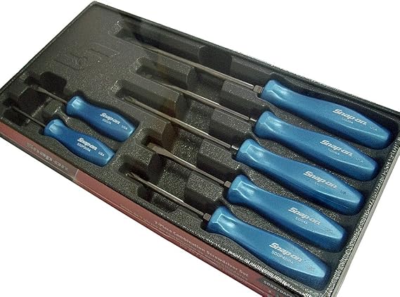 Snap-On 7 Piece Combination Screwdriver Set Pearl Blue (VERY RARE) PART #SDDX70APB
