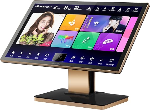 New Generation HiFine Karaoke Player KV-V5Max 3 in 1 Machine with 4T Harddrive, 21.5Inch Touch Screen, Desktop Type, Easy to Carry, Cloud Song Update, Android System