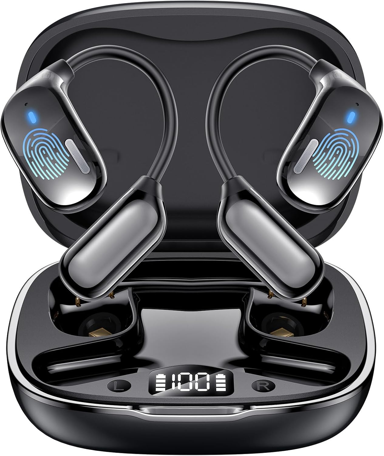 AI Translation Earbuds Real Time 144 Languages | Audifonos Traductores Inglés Español | Translator Earbuds for iOSAndroid, 60H Playtime & Long Battery Life, TravelBusinessLearning Black