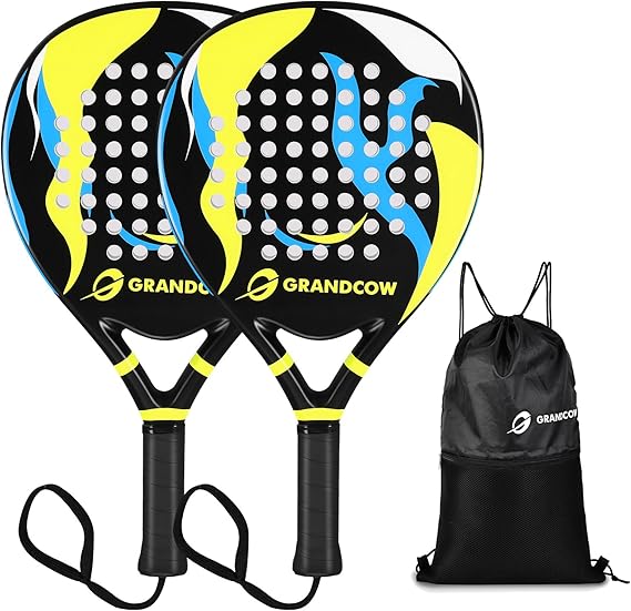 Padel Racket Palas de Padel raqueta Lightweight for Women Female Players Teardrop Shape, Soft EVA Core, Fiberglass Surface, Beginner to Intermediate Arm Friendly All Round Racquet 38mm