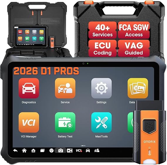OTOFIX D1 PROS ECU Coding Diagnostic Scanner, Bi-Directional Scan Tool, 2 Years Updates, FCA Renault SGW, 5X AutoScan 2.0, 40+ Resets, CANFD DoIP, VAG Guided, All System Scan Tool, Upgraded of D1